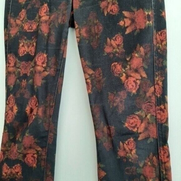 7 FOR ALL MANKIND Skinny Jeans Rogue Roses Print Sz 25 - Picture 4 of 14
